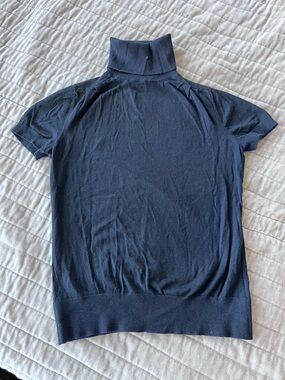 Banana Republic Black Short-Sleeve Turtleneck Sweater